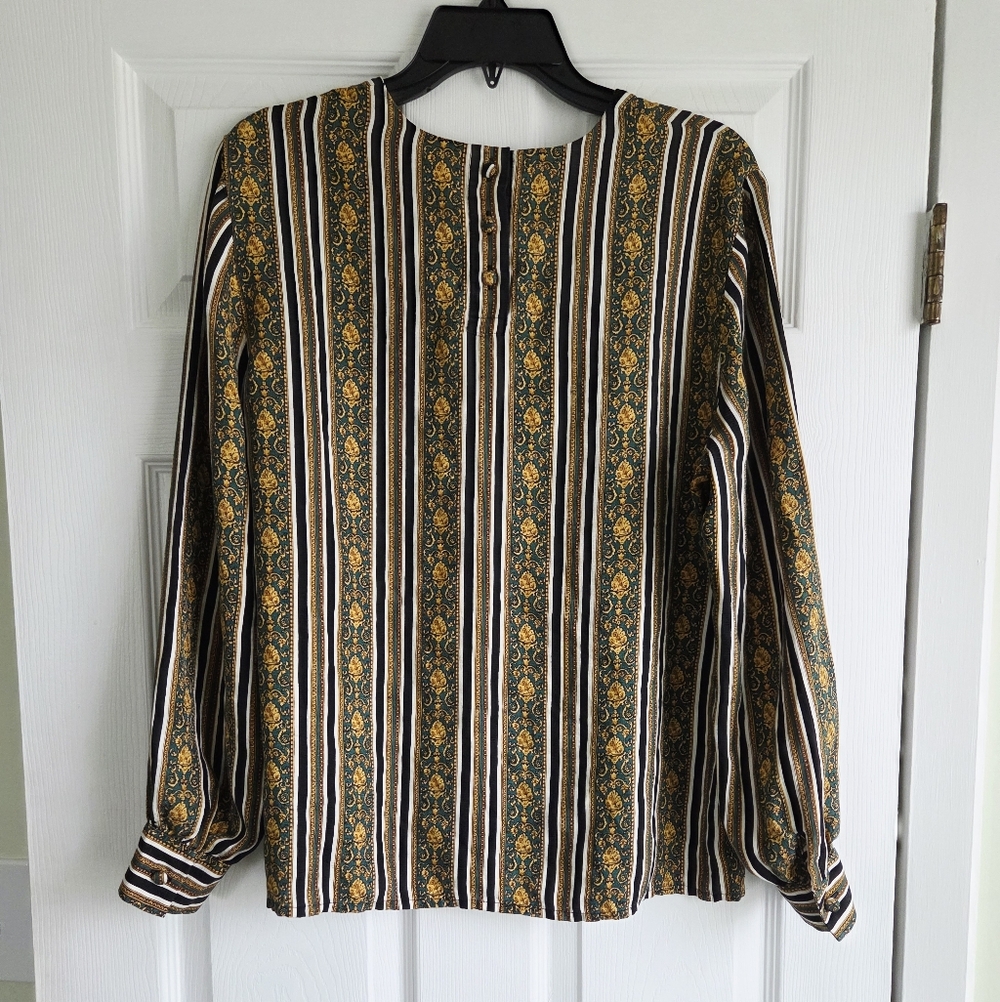 Vintage!!! Talbots ✨️ Silk Long Sleeve Women's Blouse Size 14 - Picture 4 of 12